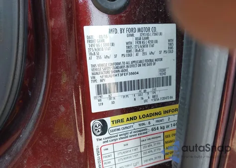 2015 Ford Expedition Xlt from USA, damaged, VIN 1FMJU1HT3FEF35604